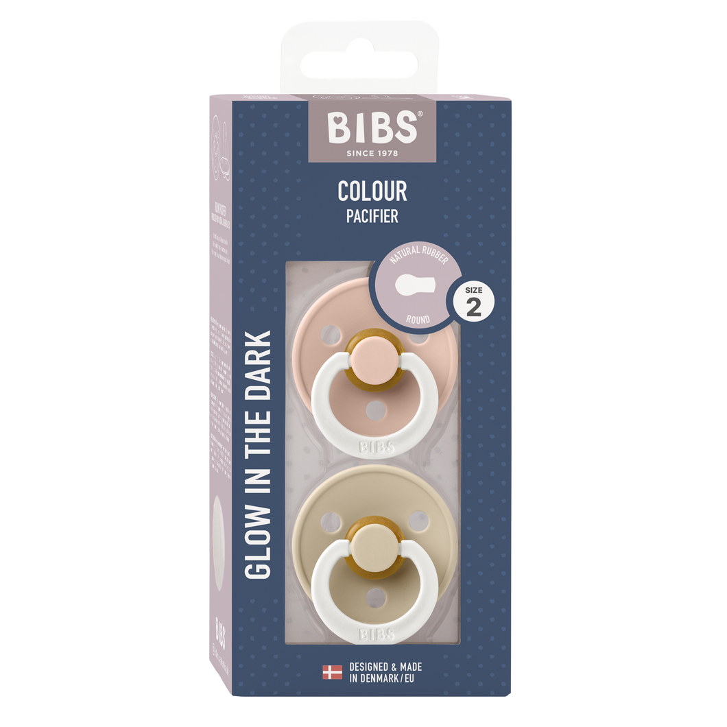 BIBS Colour GLOW 2 Pack - Blush/Vanilla