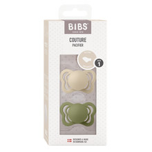 BIBS Couture SILICONE 2-pack Vanilla / Olive
