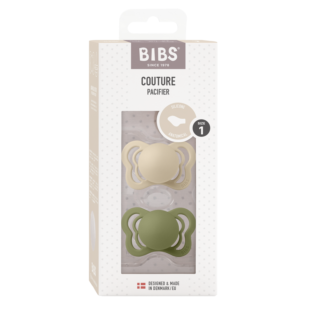 BIBS Couture SILICONE 2-pack Vanilla / Olive