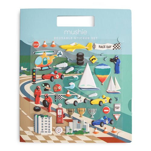 Mushie Reusable Sticker Kit - Race Cars