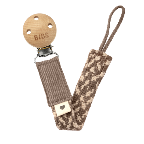BIBS Paci Braid Dark Oak/Vanilla
